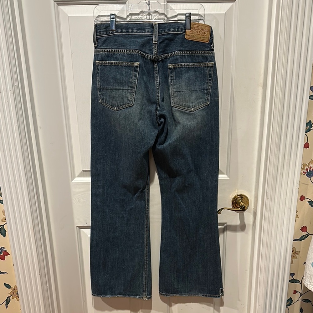 Abercrombie & Fitch Men's 1892 Blue Flare Jeans with zippered front 30x32 - Picture 4 of 11